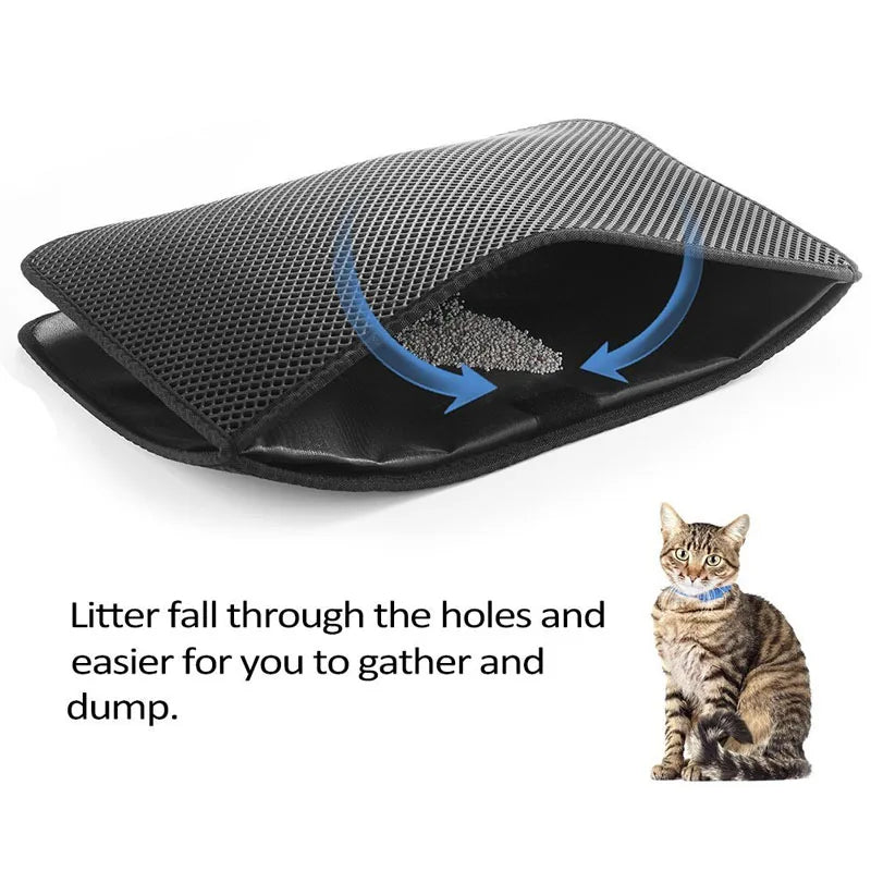 Waterproof Pet Cat Litter Mat | EVA Double Layer Cat Litter Trapping Pad