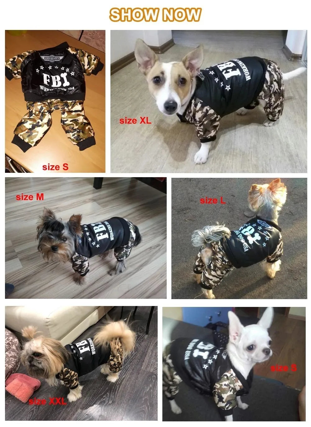 FBI Pet Dog Clothes | Thickening Dog Puppy Jumpsuit Costume | Warm Winter Dog Clothing