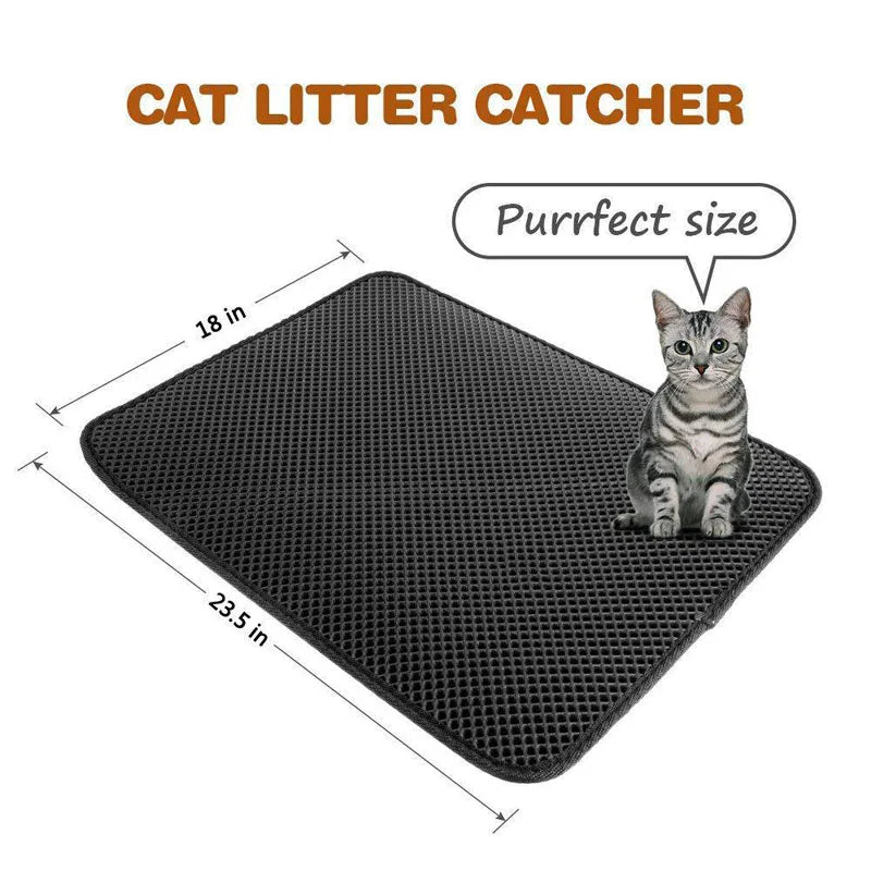 Waterproof Pet Cat Litter Mat | EVA Double Layer Cat Litter Trapping Pad