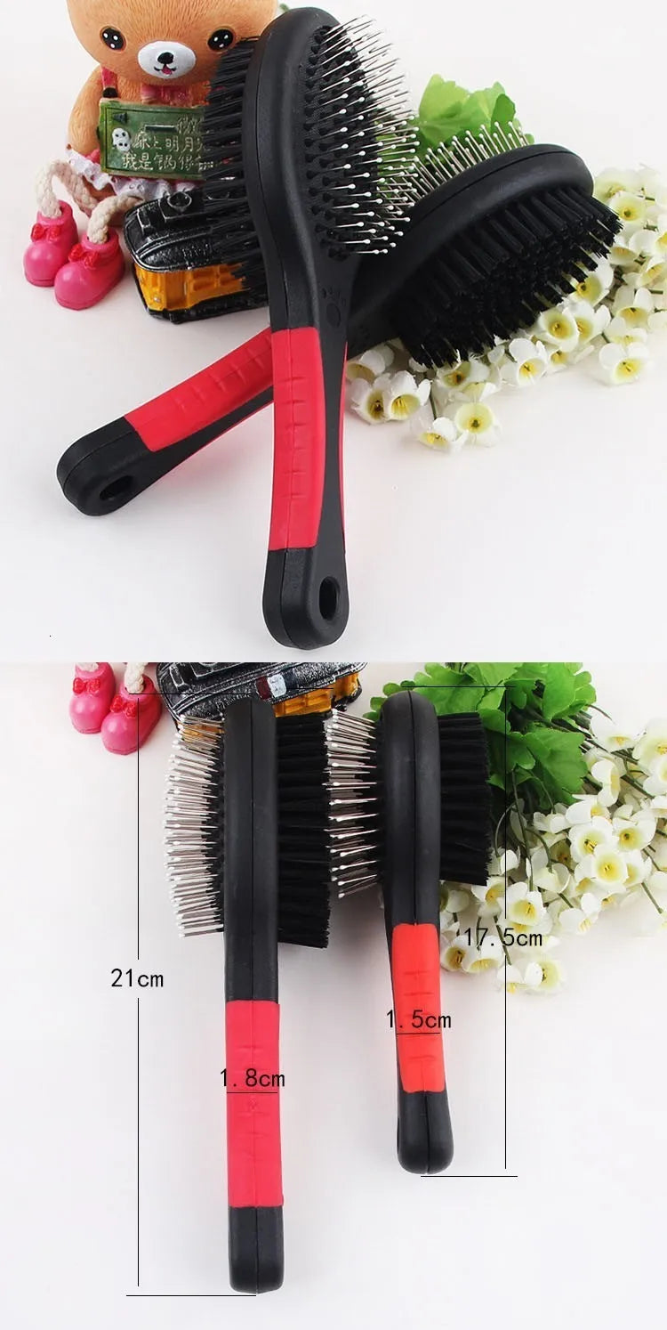 Double Faced Pet Dog Comb | Long Hair Dog Brush | Cat Massage Grooming Tool