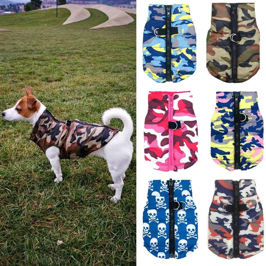 Waterproof Dog Coat | Winter Puppy Clothes Camo Pattern | Small Dog Jacket Clothing