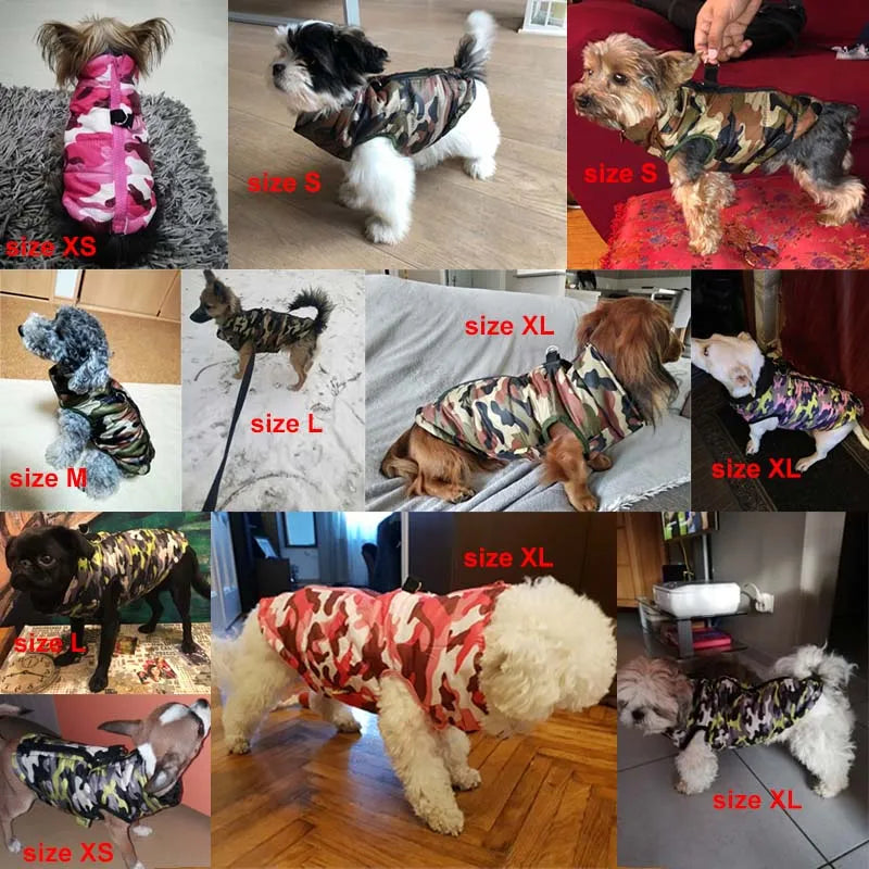 Waterproof Dog Coat | Winter Puppy Clothes Camo Pattern | Small Dog Jacket Clothing