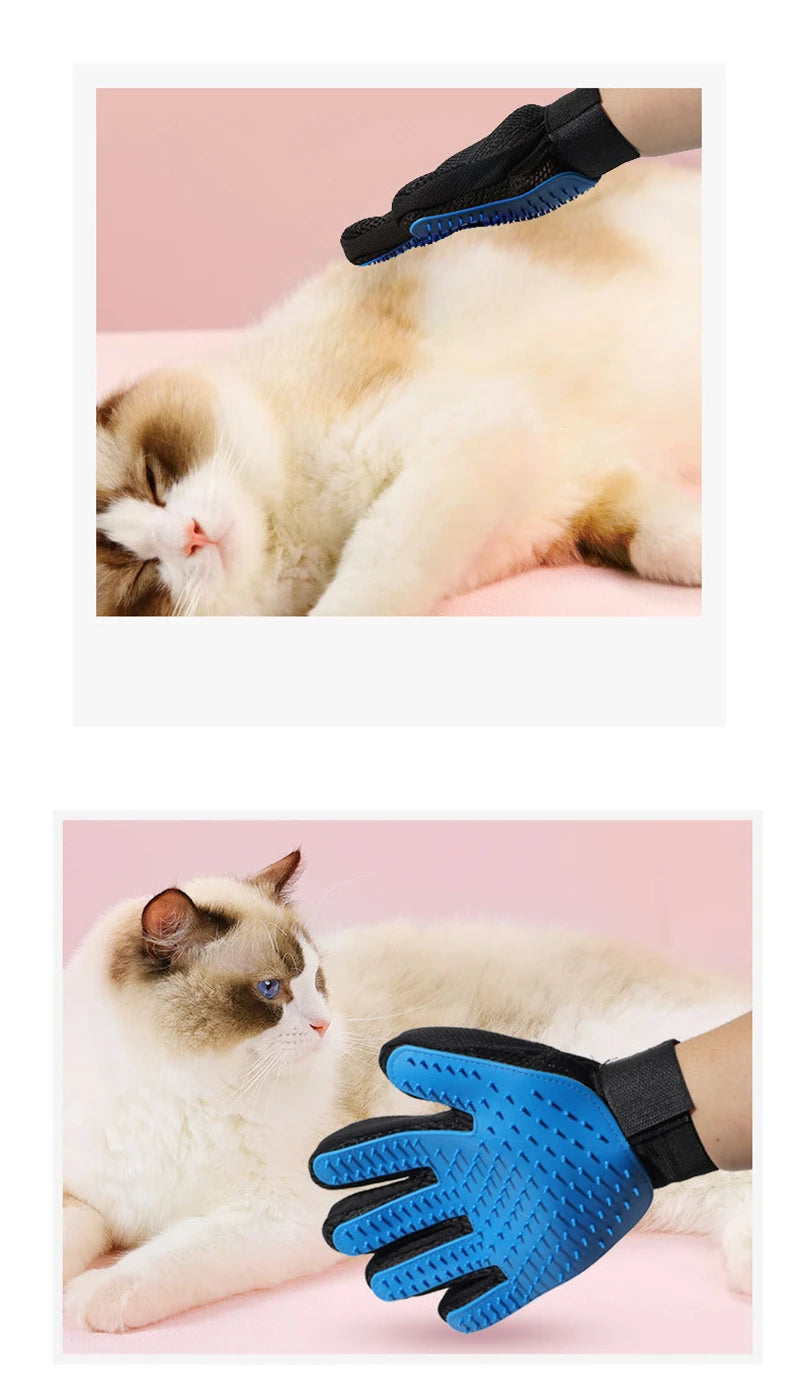 Pet Glove Cat Grooming  | Cat Hair Deshedding Massage Brush | Dog Bath Comb