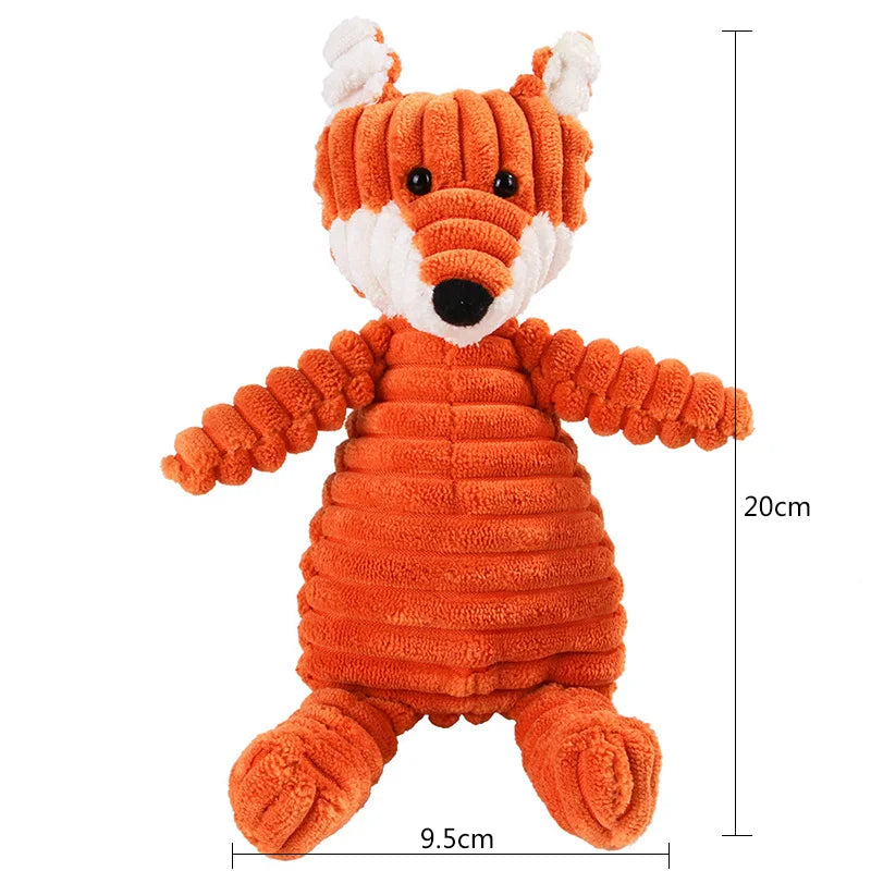 Corduroy Dog Toys | Animal Plush Dog Squeaky Toy | Puppy Chew Bite-Resistant Pet Toy