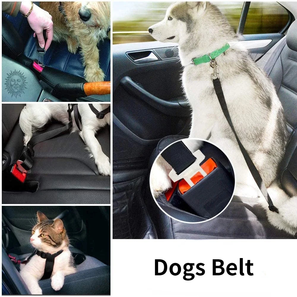 Dog Car Seat Belt Safety Protector | Travel Pets Accessories Dog Leash Collar