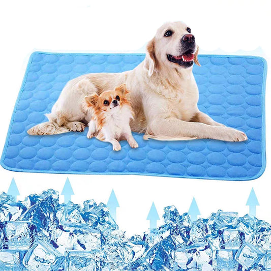 Summer Pet Cooling Mat | Dogs Breathable Ice Blanket | Cats Cold Bed Washable Ice Silk Pads Cushion