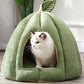 Enclosed Cat Nest | Winter Warm Cat Bed Pumpkin Shape | Pet Sleeping House