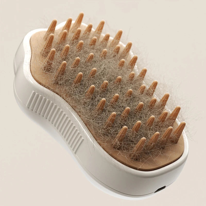 3-in-1 Steamy Pet Grooming | Dog Cat Steam Hair Brush | Electric Spray Kitten Puppy Massager