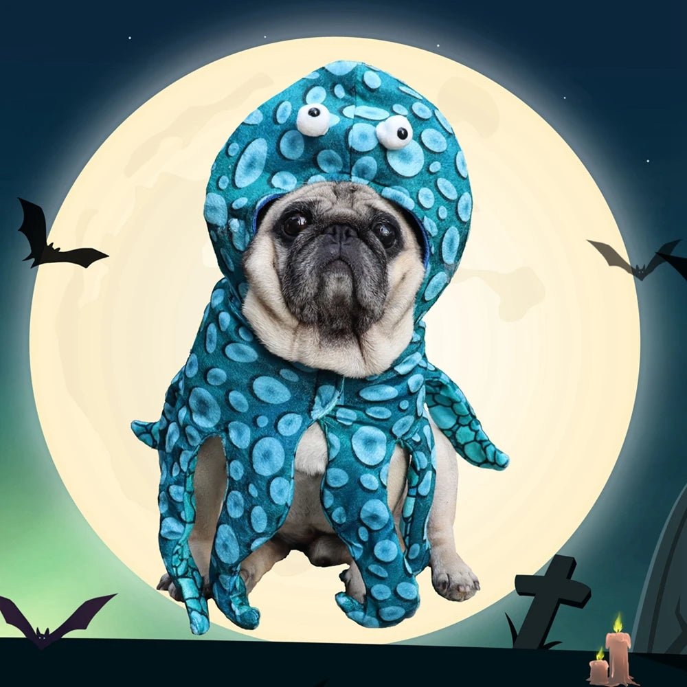 Cat Octopi Costumes | Pet Octopus Clothes | Kitten Fish Costume