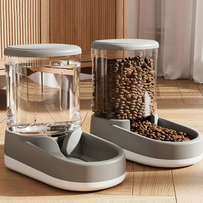 3.8L Large Capacity Dog Feeder | Transparent Food Storage Dispenser | Dog Cat Food Water Bowl