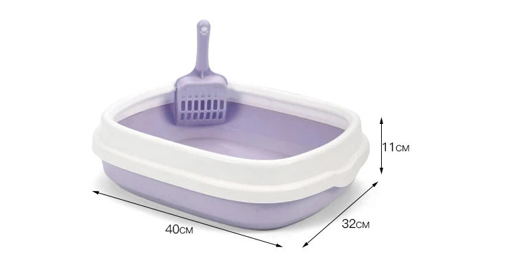 Semi-Closed Pet Cat Litter Box for Small Cats | Portable Cat Sandbox Container | Removable Kitten Bedpan