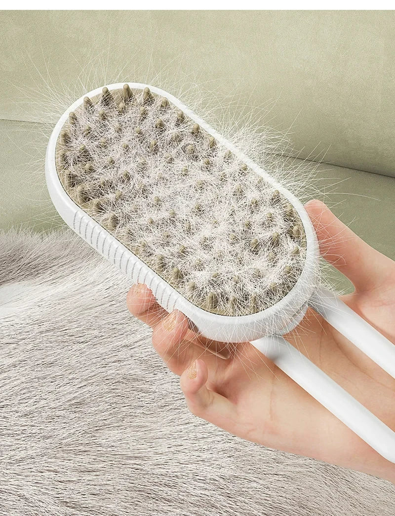 3-In-1 Cat Steam Brush | Electric Kitten Comb Pet Massage Comb | Spray Water Cat Bath Brushes