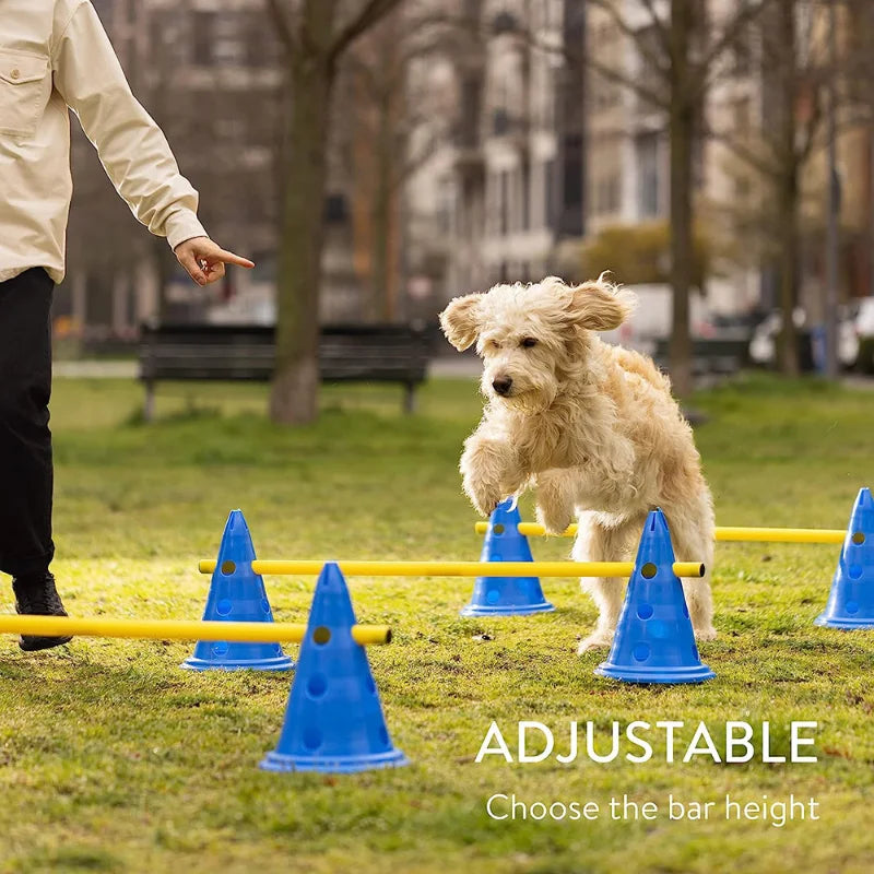 Pet Agility Training Set | Jumping Bar Dog Obstacle Trainer Equipment | Puppy Hurdle Device