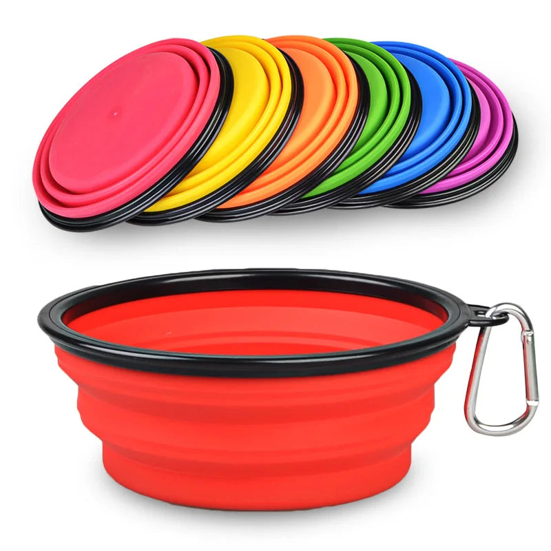 350ml Collapsible Dog Bowl | Pet Folding Silicone Bowl | Portable Puppy Food Container