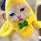 Banana Cat Head Cover | Yellow Pet Bandana Headwear | Kitten Plush Costume