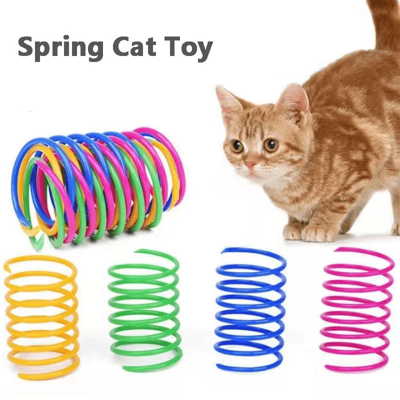 Interactive Cat Toy | Spring Toys for Kitten | Colorful Pet Coil Spiral Springs