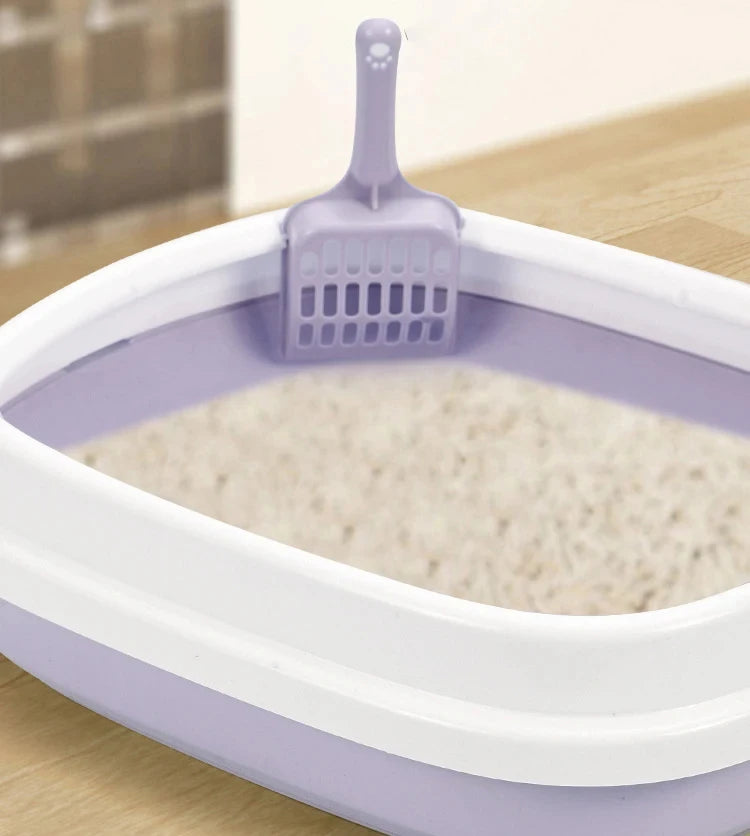 Semi-Closed Pet Cat Litter Box for Small Cats | Portable Cat Sandbox Container | Removable Kitten Bedpan