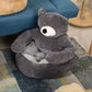 Semi-Enclosed Bear Pet Dog Bed | Ultra Soft Cat Bed | Detachable Plush Puppy Bed