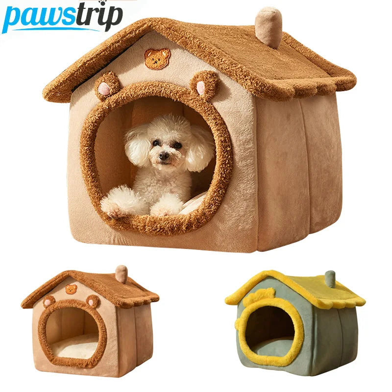 Foldable Dog House | Pet Bed for Small Dogs | Winter Warm Cat Bed Nest | Comfortable Puppy Cave