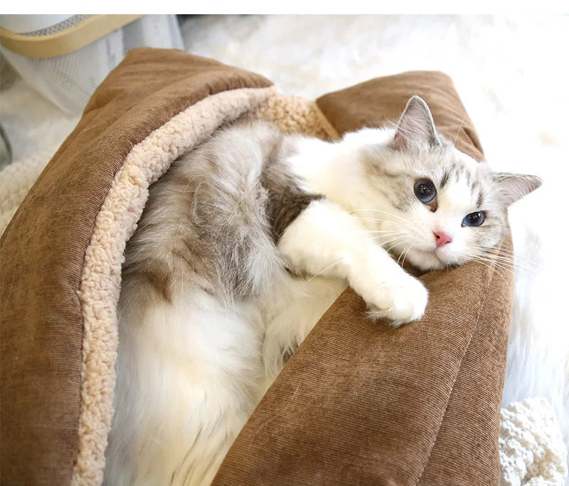 Warm Thickened Cat Bed | Multifunctional Foldable Pet Mat | Indoor Kitten Sleeping Mat