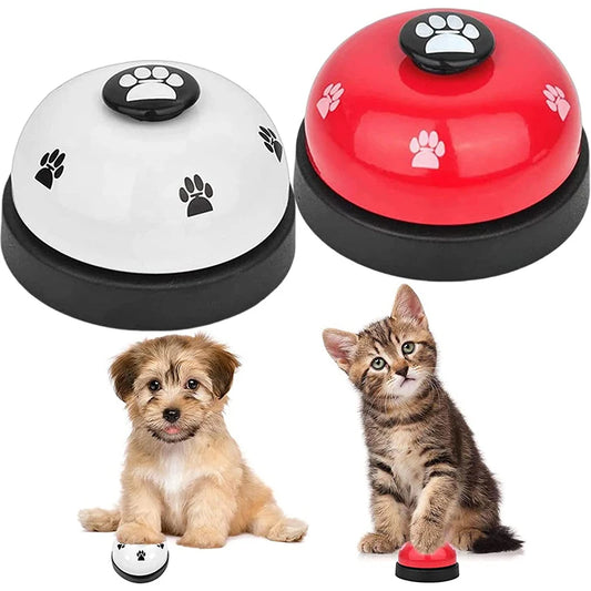 Pet Bell Training | Interactive Dog Toy | Small Cat Bells Footprint Ring Trainer Feeding Reminder