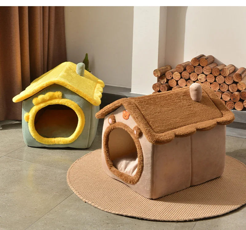 Foldable Dog House | Pet Bed for Small Dogs | Winter Warm Cat Bed Nest | Comfortable Puppy Cave