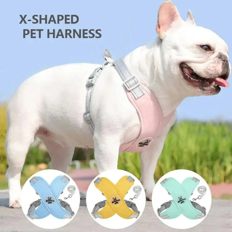 X-Shaped Pet Dog Harness | Reflective Adjustable Puppy Harness | Walking Lead Leash