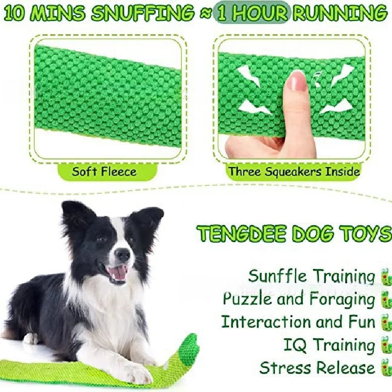 Dog Puzzle Toy | Plush Sound Puppy Toys | Foldable Snail Sniffing Interactive Pet Squeak