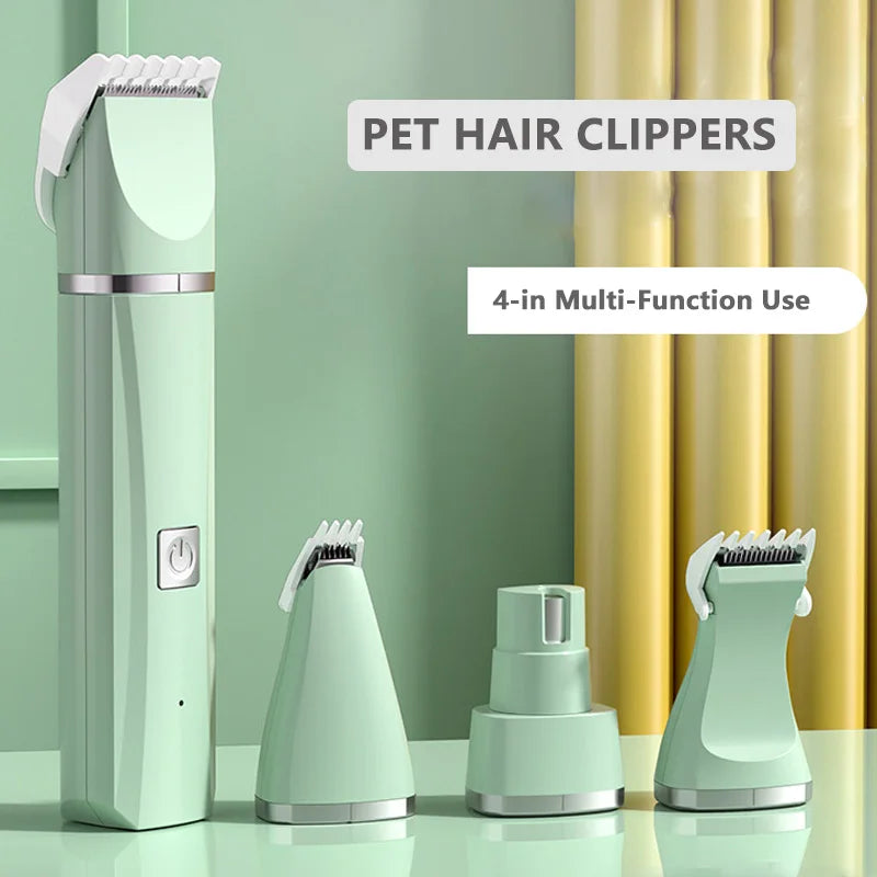 4-in-1 Multi-functional Electric Dog Clippers | Professional Dog Hair Trimmer | Cat Nail Grinder