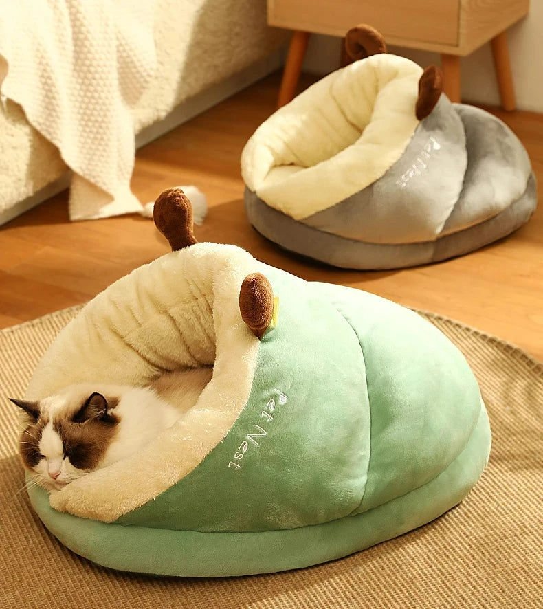 Winter Warm Pet Bed | Soft Cozy Cat Cave | Kitten House Nest Sleep Bag