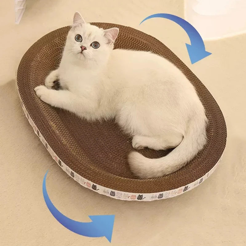 Corrugated Cat Scratcher | Cat Scrapers Round Oval Grinding Claw Toys | Wear-Resistant Cat Bed Nest