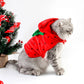 Pet Strawberry Costume | Cat Christmas Cosplay | Kitten Plush Warm Sweater