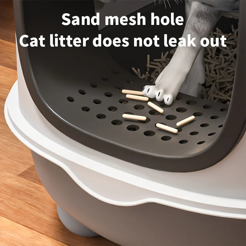 Closed Cat Litter Box | Splash-Proof Odor Isolation | Kitten Litter Foldable Design