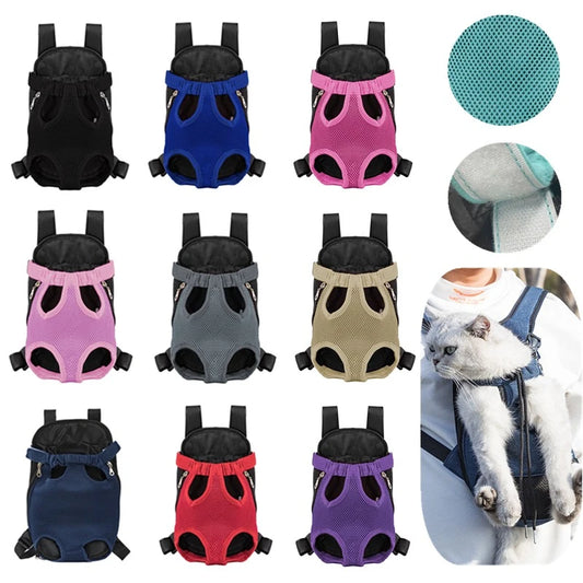 Double Shoulder Breathable Dog Carrier | Portable Travel Puppy Backpack | Mesh Front Pet Bag