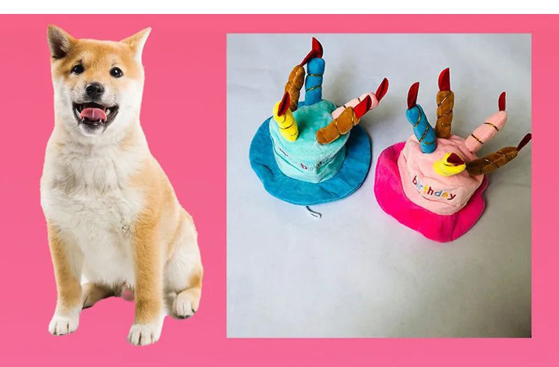 Pet Dog Hat for Birthday Party | Adjustable Dog Headwear | Puppy Dress Up Cap