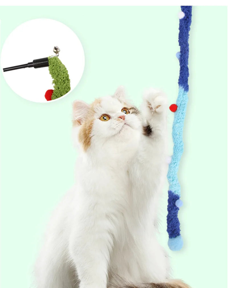 Interactive Caterpillar Kitten Playing Toys | Hairball Cat Teaser Wand