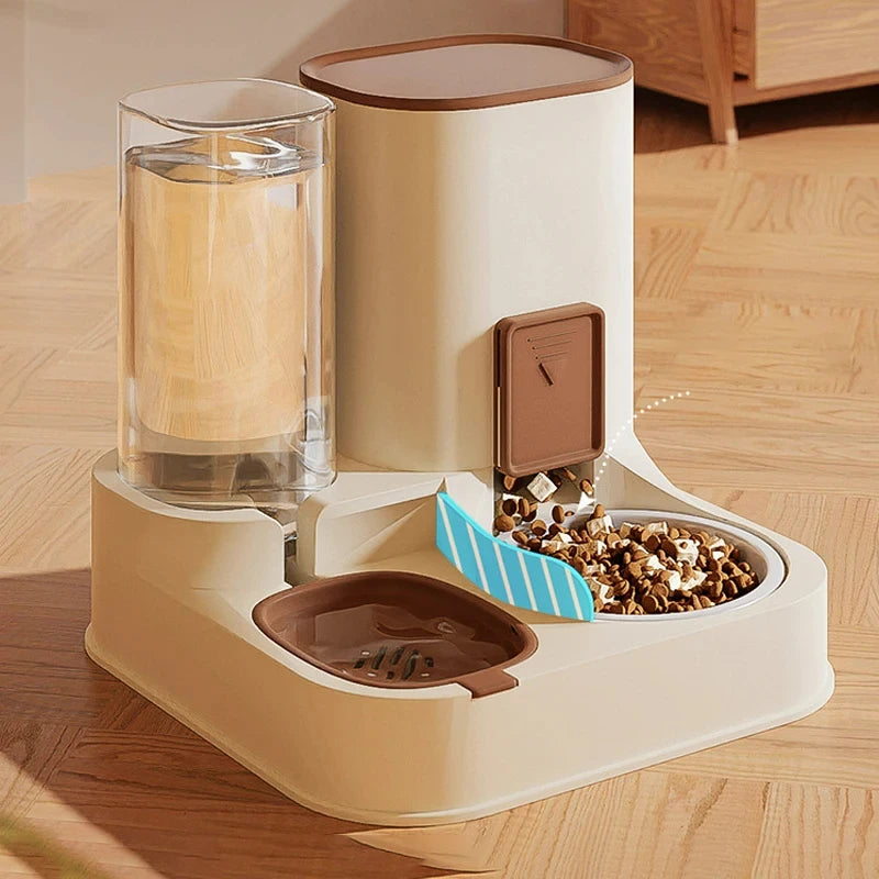 Automatic 2-in-1 Cat Feeder | Pet Drinking Food Bowl | Water Dispenser