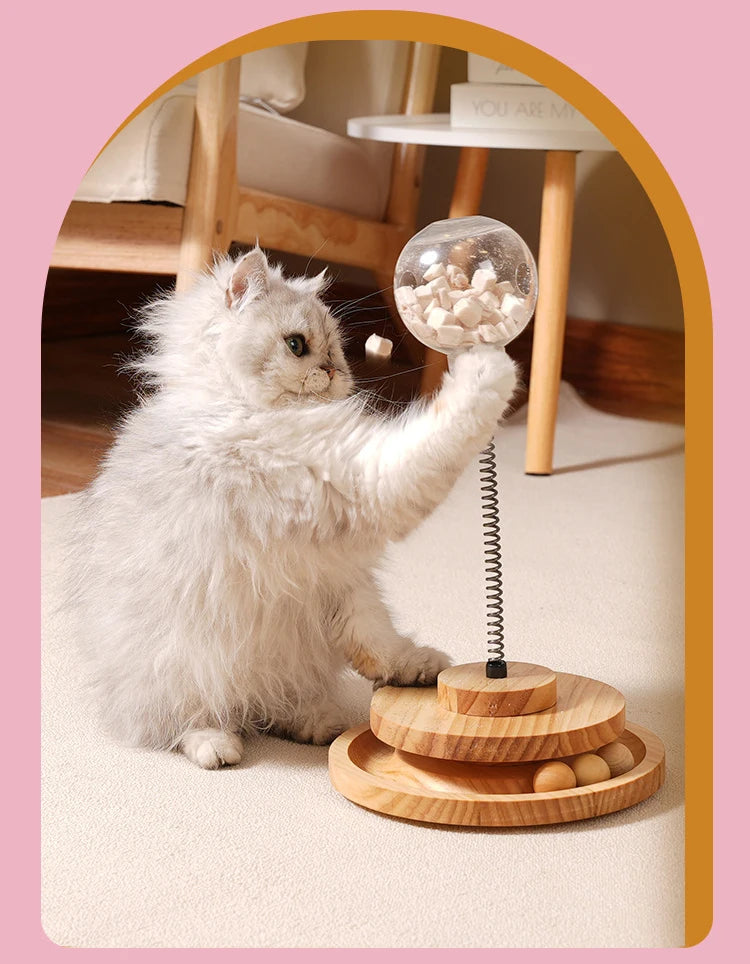 Interactive Pet Toy | Cat Turntable Toys | Kitten Playing Slow Feeders