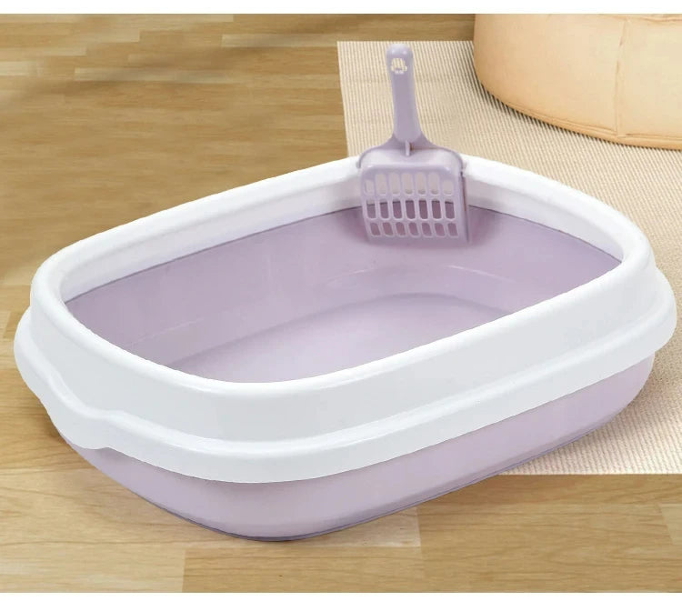 Semi-Closed Pet Cat Litter Box for Small Cats | Portable Cat Sandbox Container | Removable Kitten Bedpan