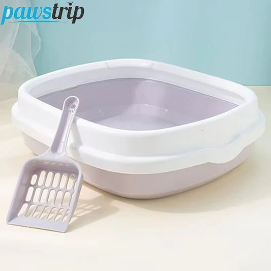 Semi-Closed Pet Cat Litter Box for Small Cats | Portable Cat Sandbox Container | Removable Kitten Bedpan