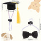 Small Pet Graduation Caps | Cats Mini Bachelor Hat with Tassel | Cute Kitten Bowtie Costume Accessory