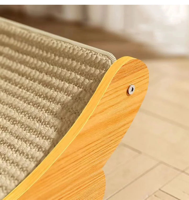 Sisal Cat Scratching Board | Wooden Kitten Recliner Wear-Resistant | Pet Grinding Claw Toys