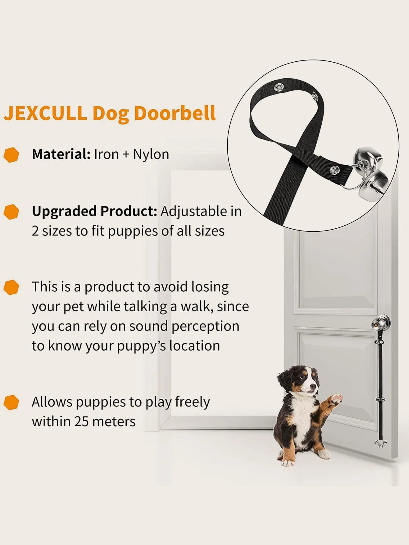 Pet Door Bells for Potty Training | Puppy Bells for Door Knob | Go Outside Dog Bells