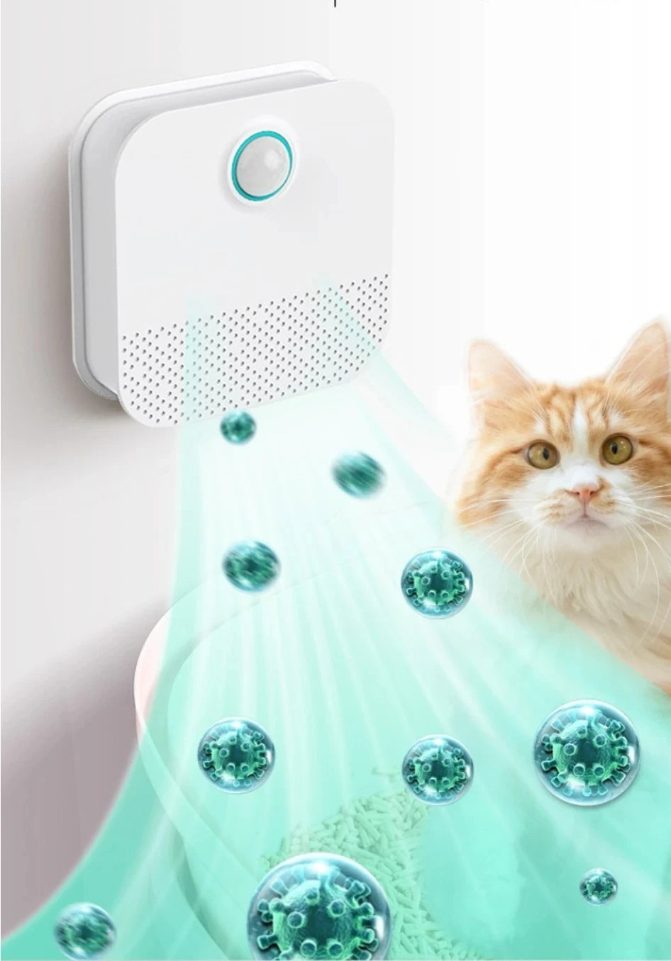 Smart Cat Odor Purifier For Cat Litter Box | Deodorizer Pet Toilet Air Purifier