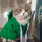 Soft Warm Cat Clothes | Kitten Frog Halloween Cosplay | Pet Green Sweatshirt Hoodie