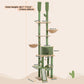 Cactus Cat Tree | Floor-to-Ceiling Kitten Tower | 7-Tiers Pet Climbing Tree with Cozy Hammocks