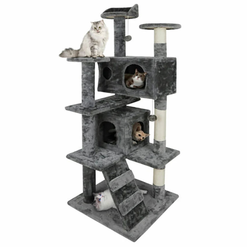 Cat Tree Tower | 55" Kitten Pet Center | Large Kitten Playing House Condo