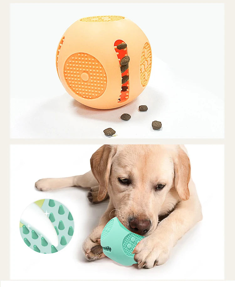 Silicone Pet Dog Toys | Anti-Bite Dog Chew Toys | Tooth Cleaning Leaking Food Ball