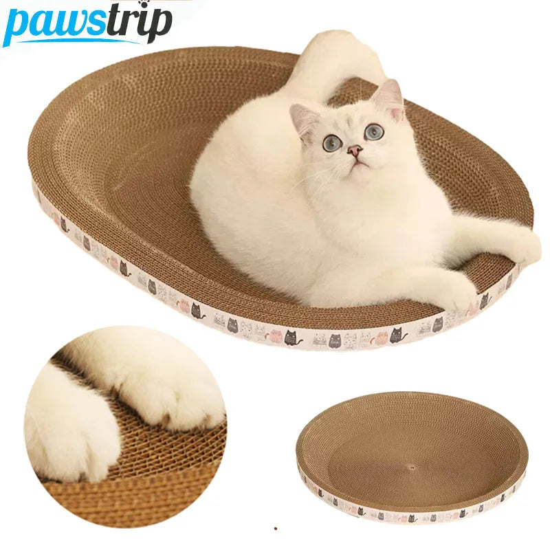 Corrugated Cat Scratcher | Cat Scrapers Round Oval Grinding Claw Toys | Wear-Resistant Cat Bed Nest