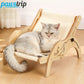 Wooden Cat Scratcher Board | Adjustable Kitten Recliner | Pet Sleeping Bed